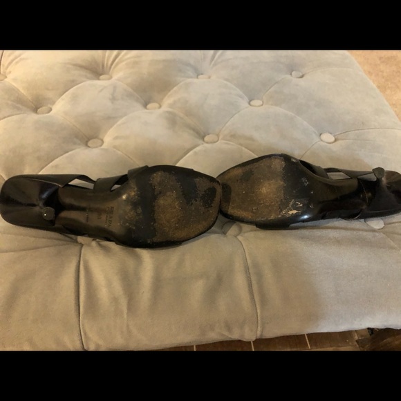 Prada Sandals size 8 /39 Black Leather Heel - Picture 6 of 10